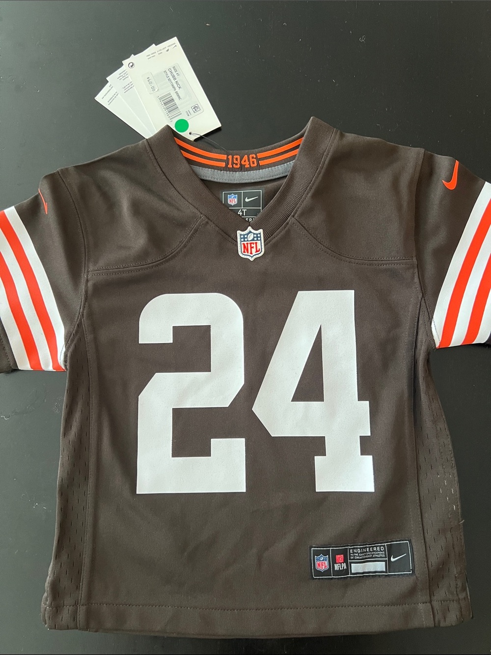 Nike-4T- Cleveland Brown’s Kids Football Jersey #24 Chubb